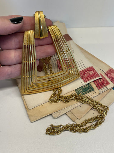Large Gold Square Pendant Bloomers and Frocks